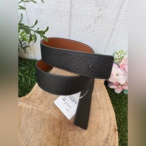 TORY BURCH Pebbled leather reversible belt XS BLACK NEW CUOIO Missing Buckle